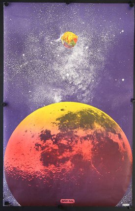 a poster with a planet in the background