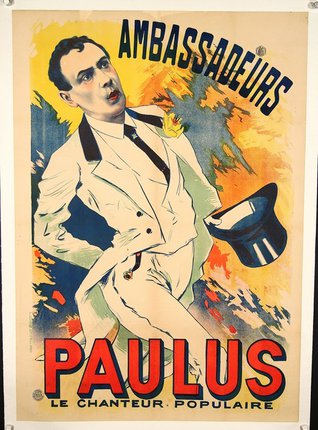 a poster of a man in a white suit