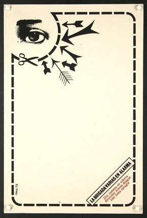 a white paper with black lines and a black eye and arrows