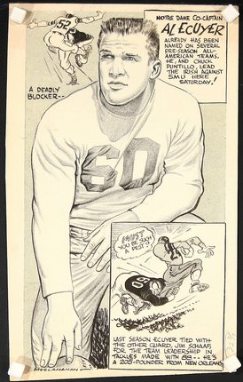 a comic book page of a football player