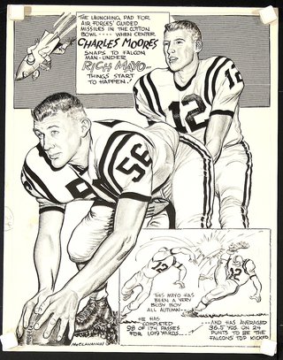 a comic book page of a football player