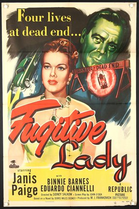 a movie poster with a woman and a green man