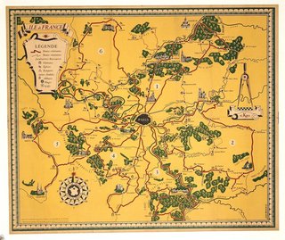 a yellow map with white text