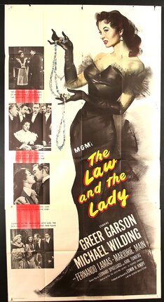 a poster of a woman in a black dress