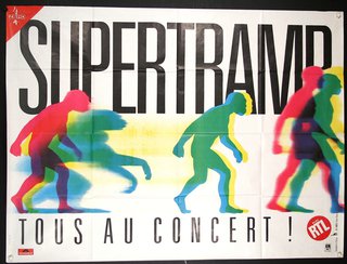 a poster with colorful silhouettes of people