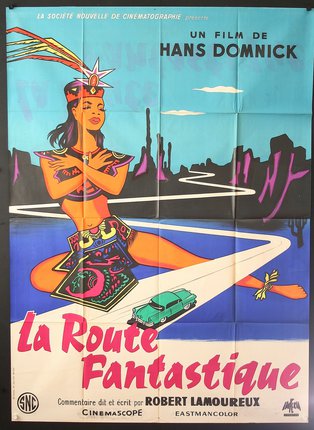 a poster of a woman dancing on a road