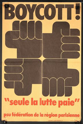 a poster with a group of hands