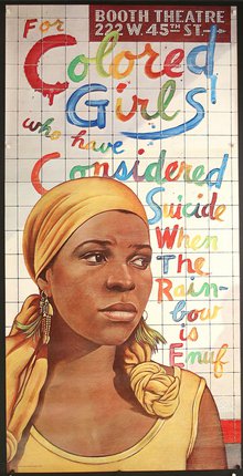 a poster with a woman in a head scarf
