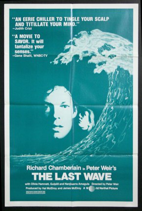 a movie poster of a man and a wave