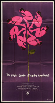 a poster of a flower with pink angels