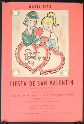 a poster with two women holding hearts