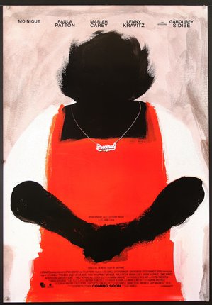 a poster of a woman wearing an orange apron