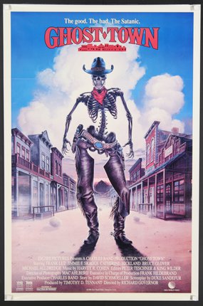 a poster of a skeleton wearing a cowboy hat