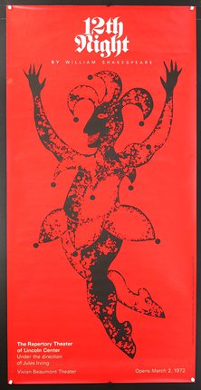 a red and black poster with a clown