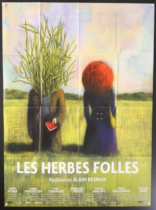 a poster of two people with plants in their heads