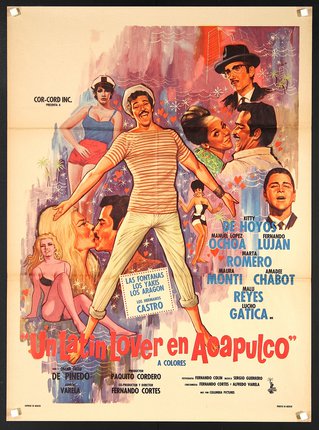 a movie poster with a man standing on his back