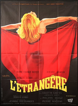 a poster of a woman with a red cape