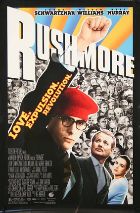 a movie poster with a man in a red hat
