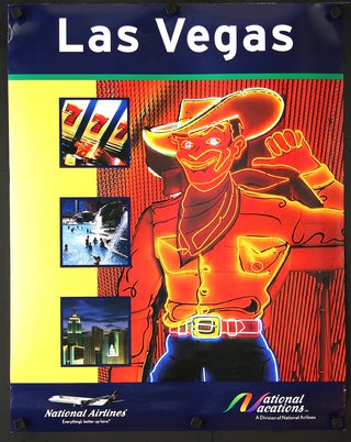 a poster with a cartoon of a cowboy