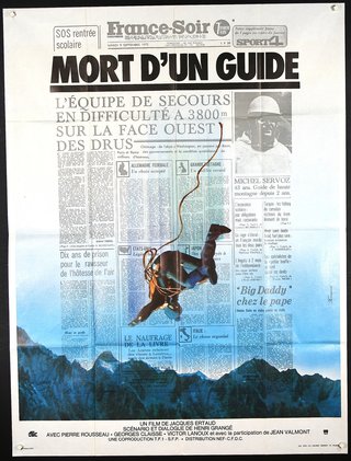 a poster of a man falling off a rope