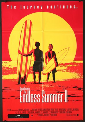 a movie poster of two men holding surfboards