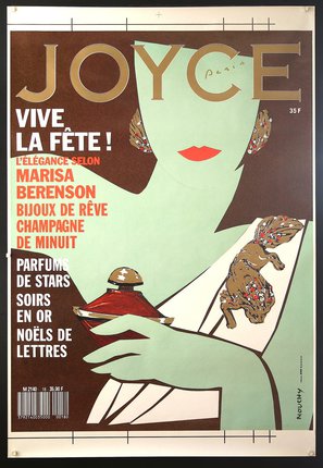 a magazine cover with a woman holding a bottle