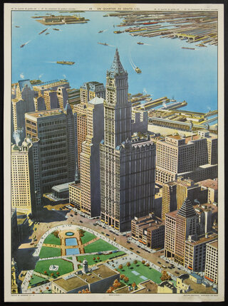 a poster of a city