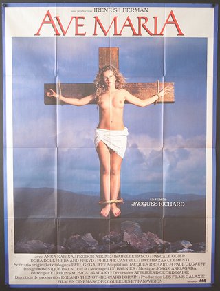 a poster of a woman tied to a cross
