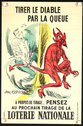 a poster of a devil and a man
