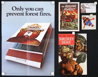 a poster and a poster with images of a bear and smokey bear