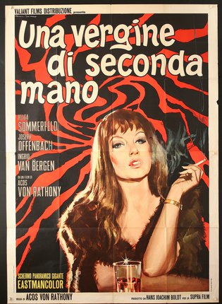 a movie poster of a woman smoking a cigarette