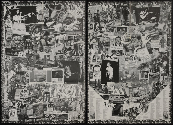 a collage of images on a board