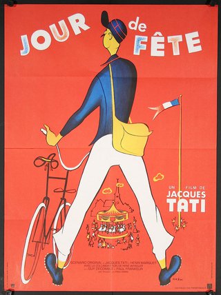 a poster of a man on a bicycle