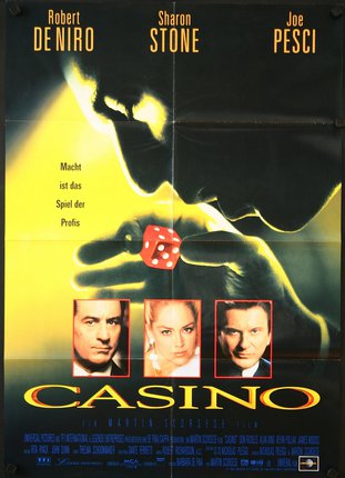 a movie poster with a man holding a dice