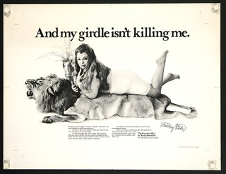 a woman lying on a lion