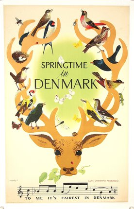 a book cover with birds and antlers