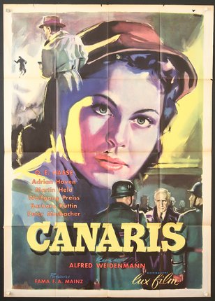 a movie poster with a woman looking at a soldier