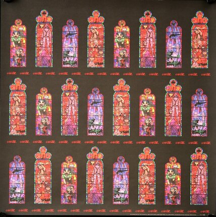 a framed art piece of stained glass