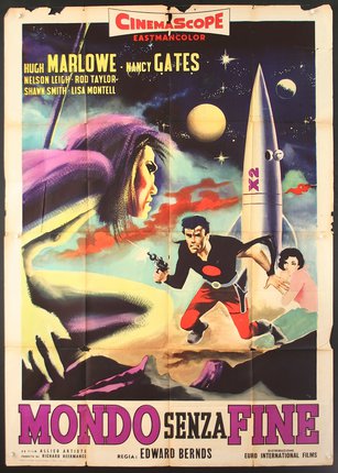 a movie poster with a man holding a rocket