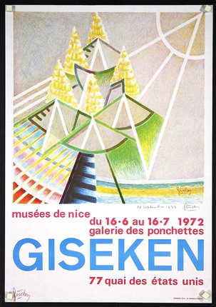 a poster with a graphic design