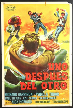 a movie poster of a man falling off a man