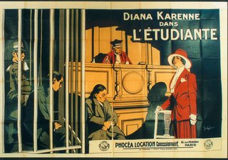 a poster of a woman in a red hat