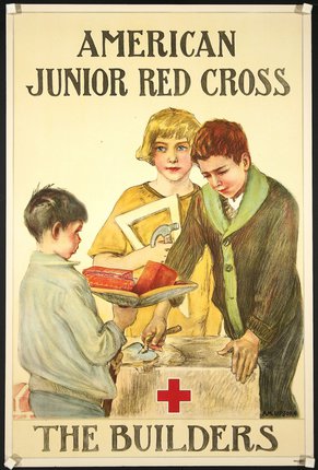 a poster of a boy helping another boy