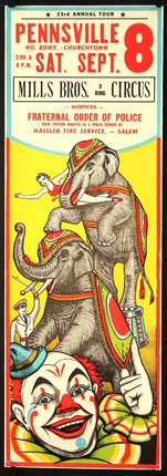 a circus poster with elephants