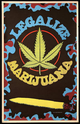 a poster with a pot leaf and a joint