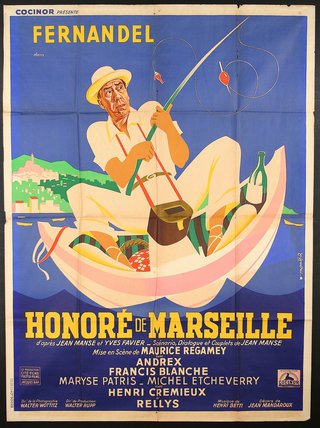 a poster of a man fishing