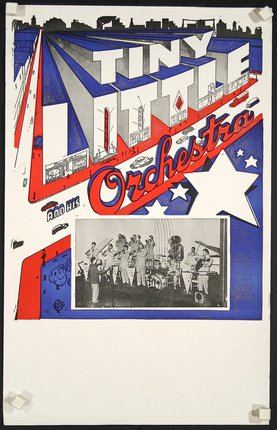 a poster with a band and a picture of a band