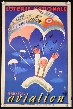 a poster of a man with a parachute