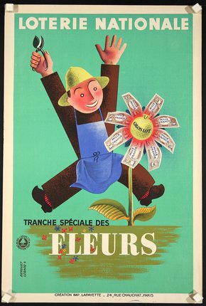 a poster of a man holding money