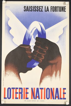 a poster of hands holding a blue handle